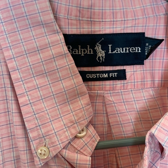 Pink Ralph Lauren Button Down Size 15 1/2 - Picture 5 of 6